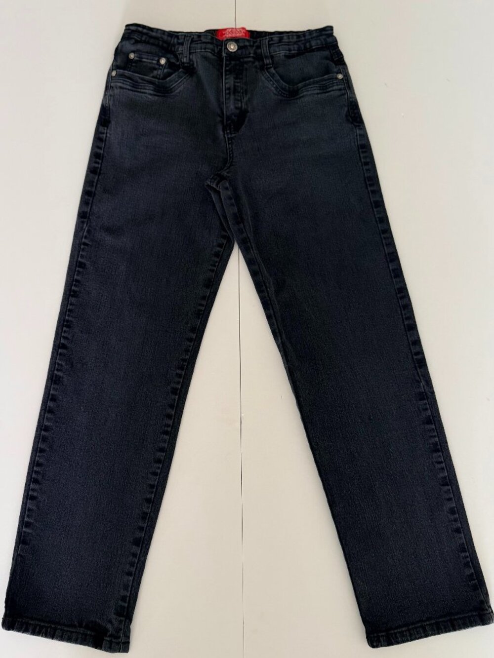 Jeanbay Womens Black Denim Jeans 10 Petite Stretch Casual Straight Leg Classic